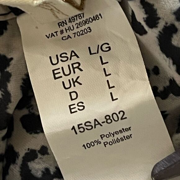 GOTTEX Wide Leg Animal Print Lounge Pants Size Large Chic Lightweight Comfort - Picture 7 of 7